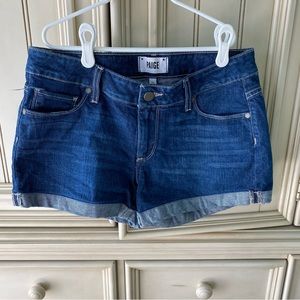 PAIGE Jeans Dark Blue Medium Jean Denim Shorts Jimmy Jimmy Short Sz 26